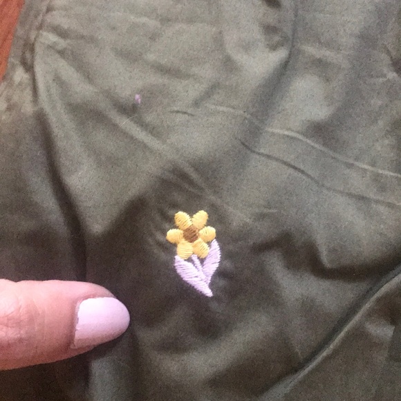 J.Crew olive skirt with flowers* - Picture 3 of 6